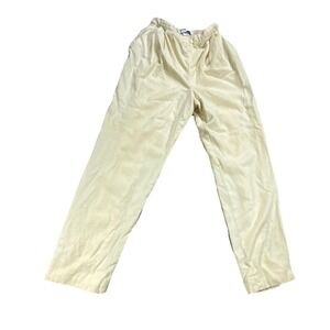 JH Collectibles Chino Pants Womens 8 Yellow 100% Wool Pleated Front Straight Fit